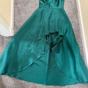Elegant Teal Satin Gown